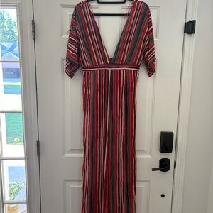 Windsor Red Black Dolman Sleeve Jumpsuit